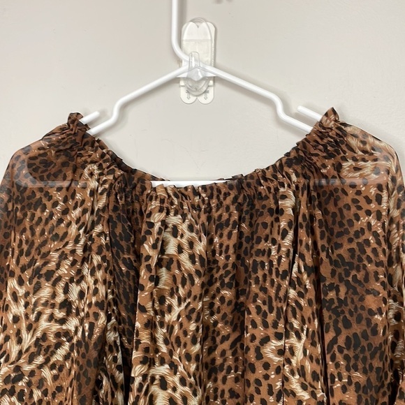 Cowgirl Justice Brown Cheetah Print Mesh Mini Dress Small - Picture 5 of 8